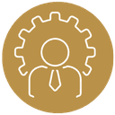 Icono dorado de Dirección y Administración